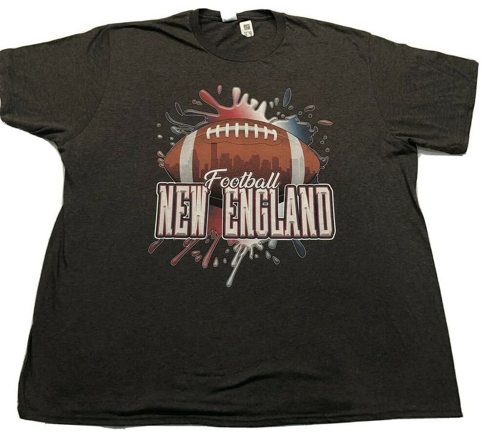 New England Patriots Football T-Shirt Men's 3XL Charcoal Gray Port & Company New
